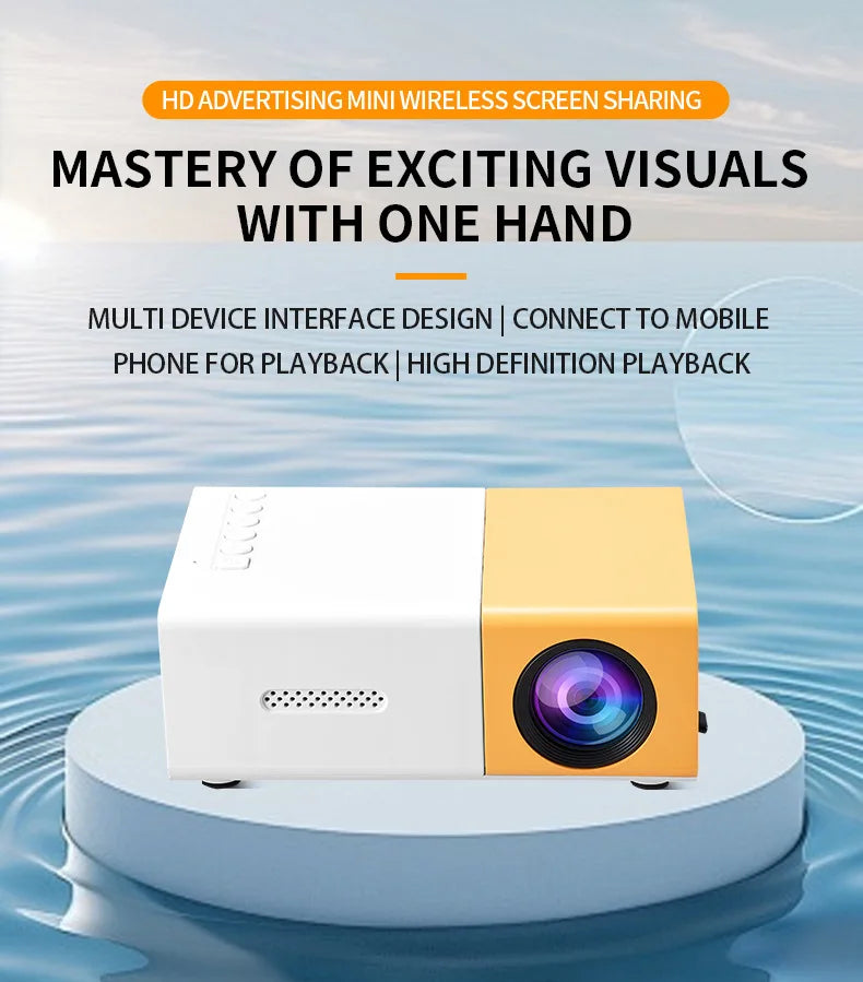 2025 New YG300 Portable Mini Movie Projector for Outdoor Camping &Drive-in Home Theater 30000 Hours Long Life Compact Projectors