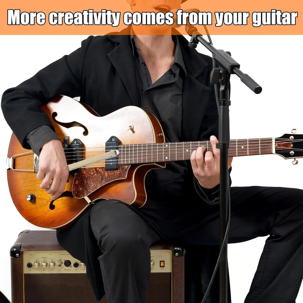 Solo 2-in-1 Guitar Bow – Dual-Sided Nylon Hair, Aluminum Alloy Body, Built-in Pick, for Acoustic Guitar, Create Violin/Cello Ton