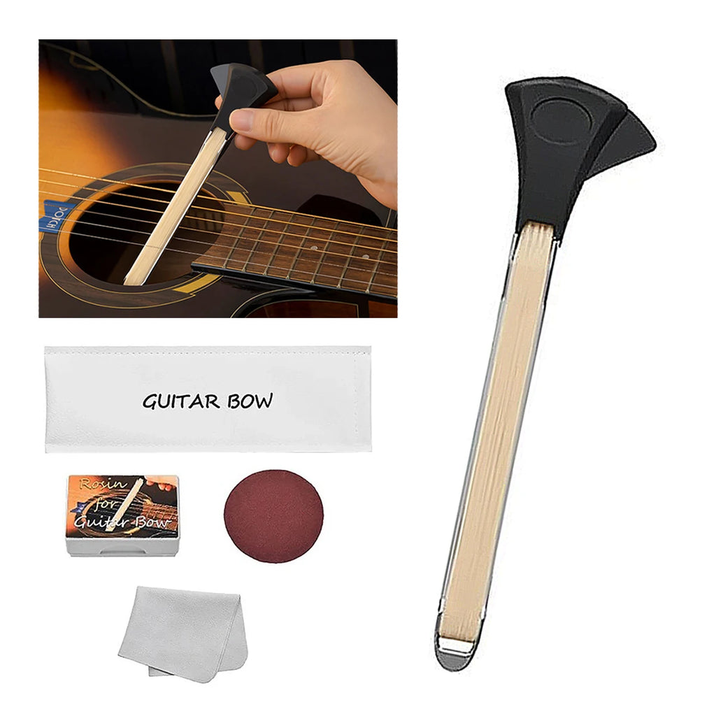 Solo 2-in-1 Guitar Bow – Dual-Sided Nylon Hair, Aluminum Alloy Body, Built-in Pick, for Acoustic Guitar, Create Violin/Cello Ton