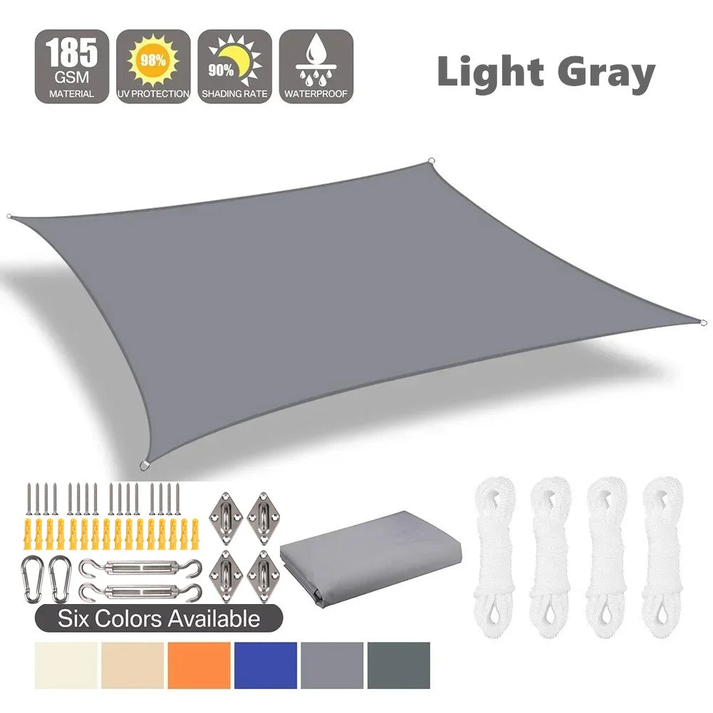 6 Colors Large Sun Shade Sail Rectangle Canopy Waterproof Shade Cover UV Block for Garden Outdoor Patio Deck Pergola Porch Tents Innova Techno