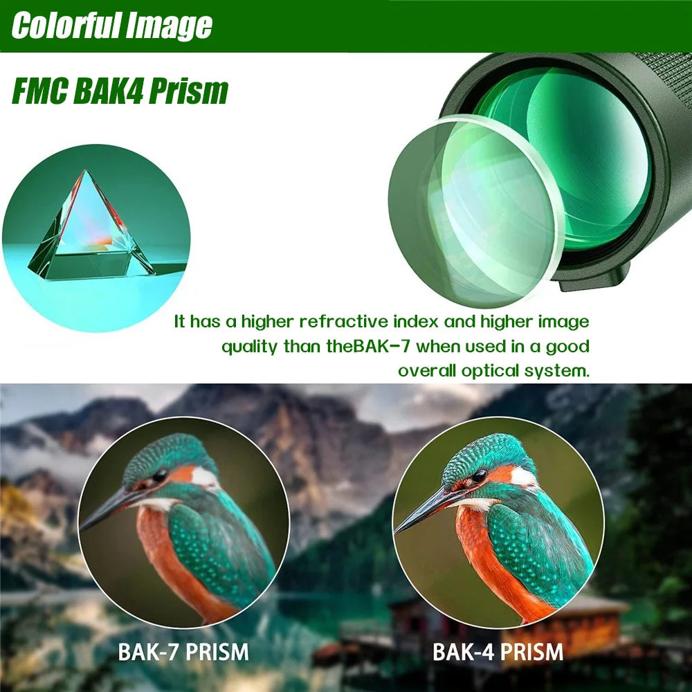 80x100 HD Monocular For Smartphone Adapter & Tripod Telescope With BAK4 Prism For Outdoor Camping ,Birdwatching, Hunting, Hiking Innova Techno