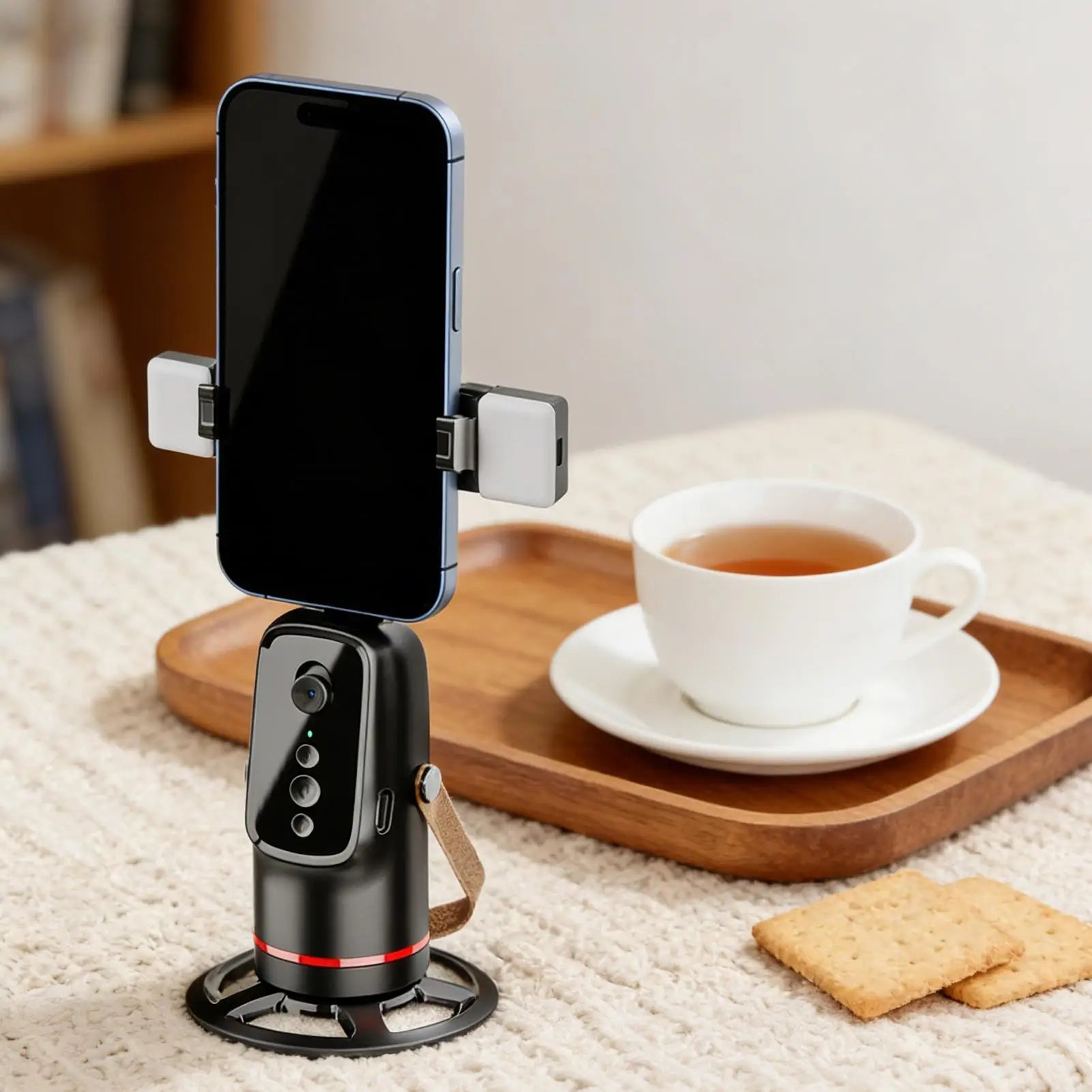 Face Tracking Tripod 360 Degree Rotation Auto Stand Tripod That Follows Your Movement for Live Streaming Selfie Video Recording Innova Techno