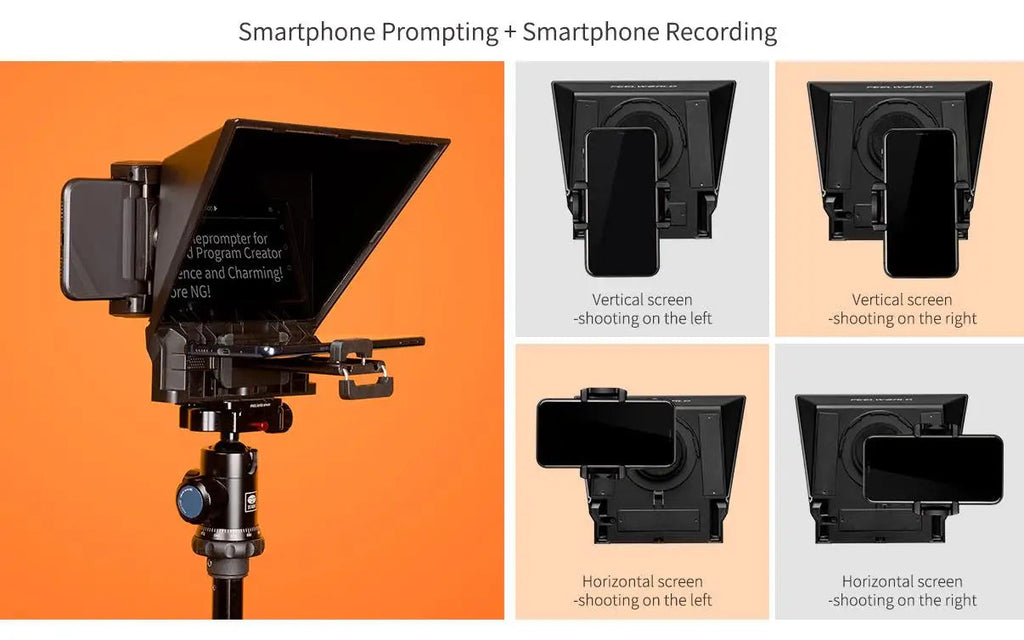 FEELWORLD  TP2A Portable 8 Inch Teleprompter Supports Under 8" DSLR Shooting Smartphone/Tablet Prompting Remote Innova Techno