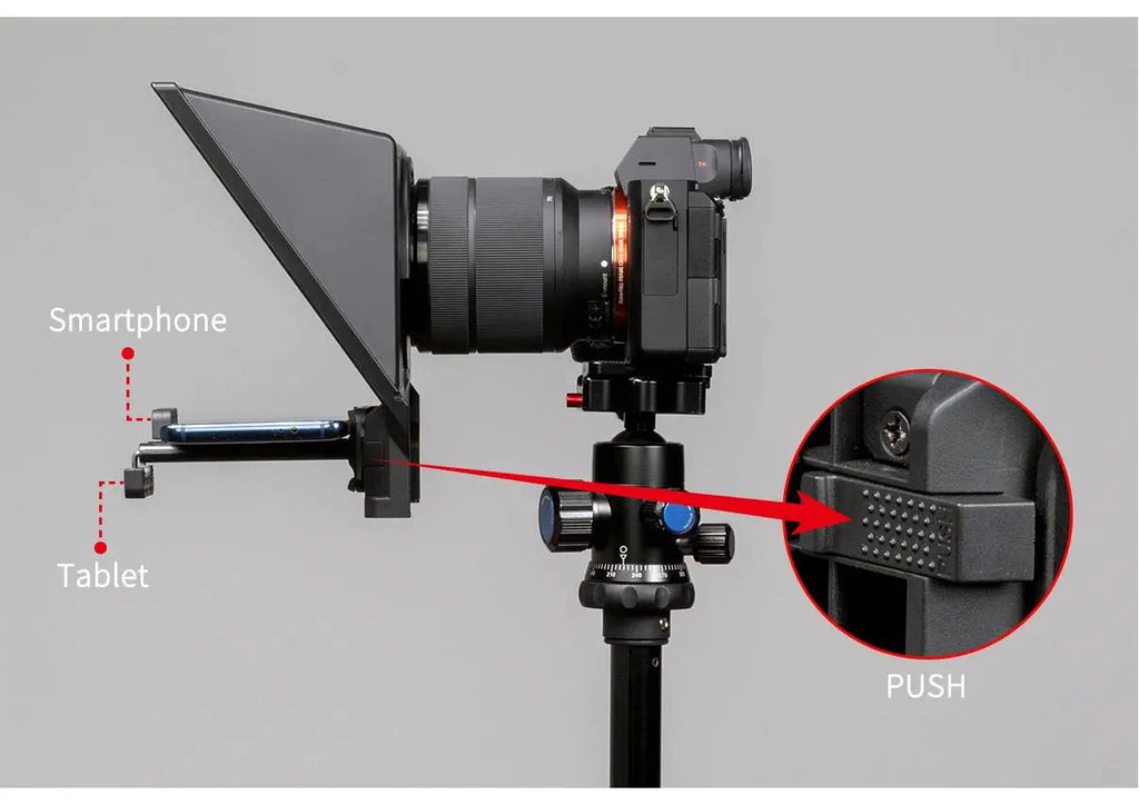 FEELWORLD  TP2A Portable 8 Inch Teleprompter Supports Under 8" DSLR Shooting Smartphone/Tablet Prompting Remote Innova Techno
