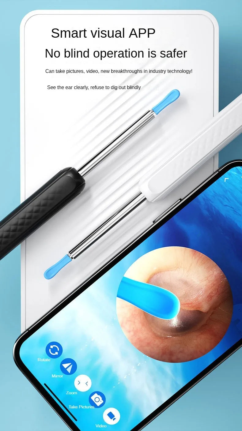 Wireless Smart Visual Ear Cleaner 800W Ear Stick Otoscope  Ear Wax Removal Tool Ear pick Camera Ear Endoscope for iOS Android Innova Techno