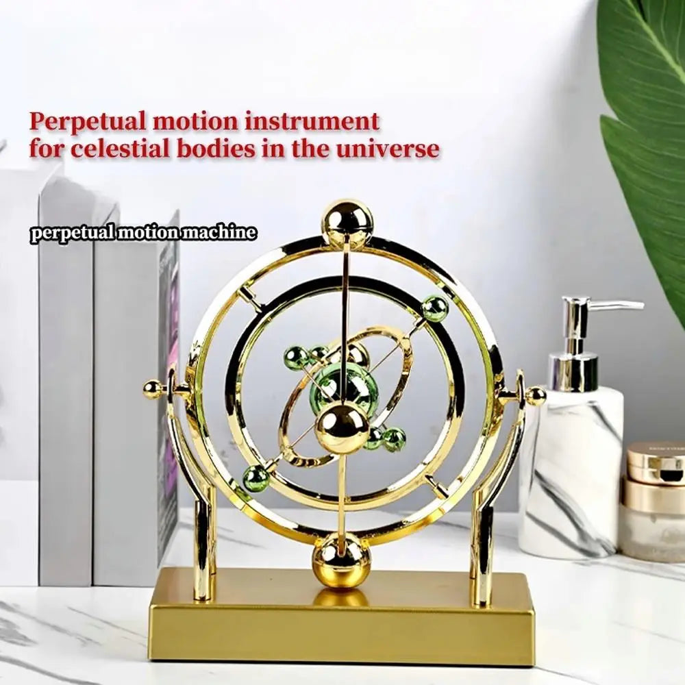 Celestial Orbit Pendulum Perpetual Motion Machine, Kinetic Art Desk Decor, Astronomy Model for Home Office, Rotating Sculpture Innova Techno