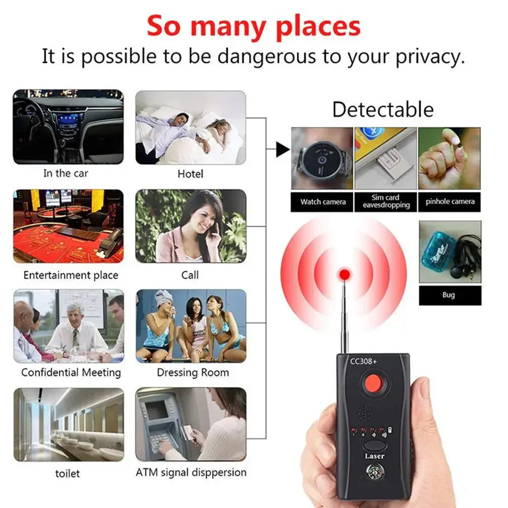 New K18 Multi-function Anti-Candid Cam Wireless Lens Device Finder 1MHz-6.5GHz GSM Audio Bug Finder GPS Signal RF Tracker Detect Innova Techno