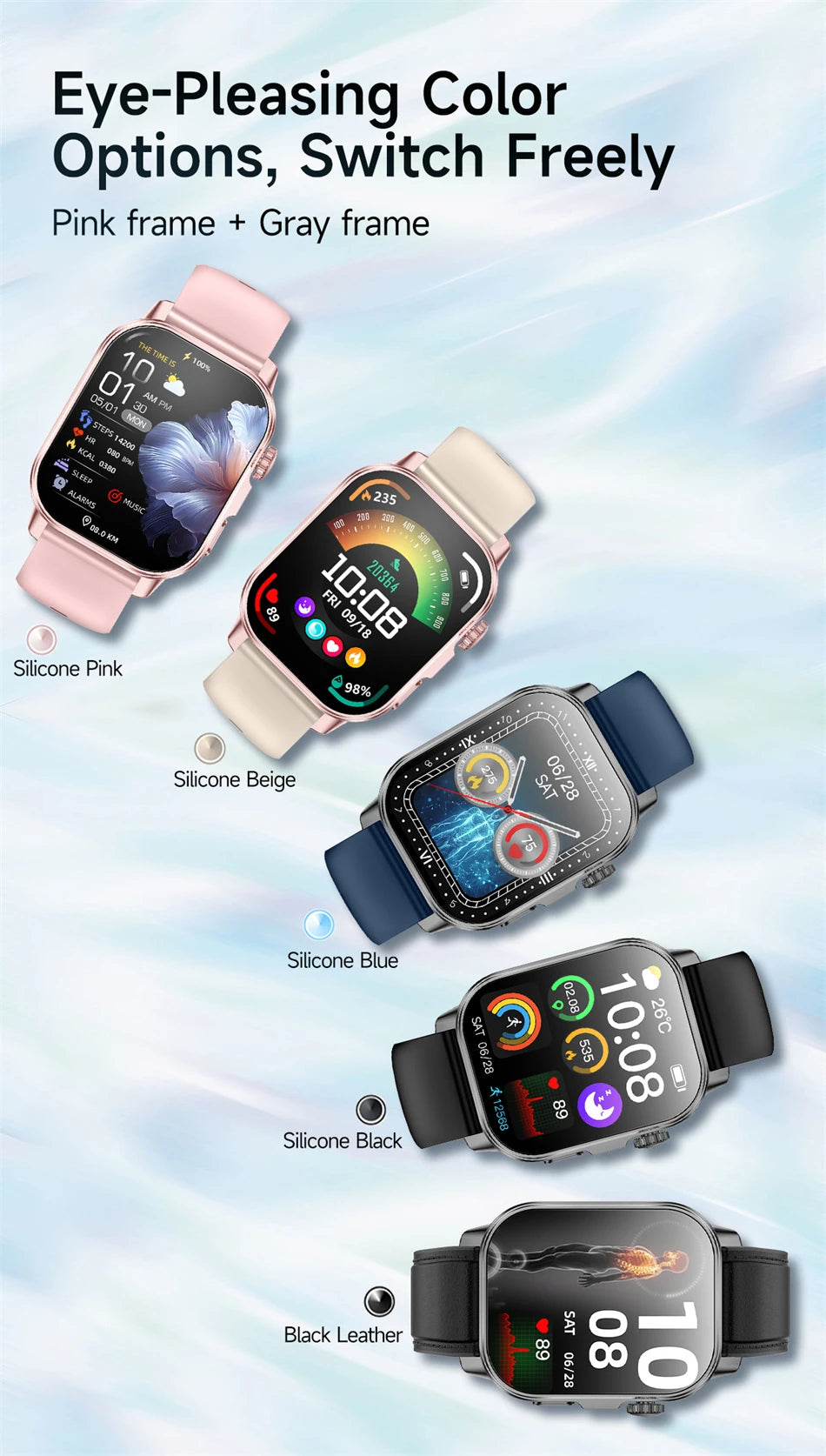 2026 New Model Uric Acid & Lipid Health Analysis Smart Watch Men ECG+PPG Bluetooth Call 2.01-inch Flashlight Smartwatch Women Innova Techno