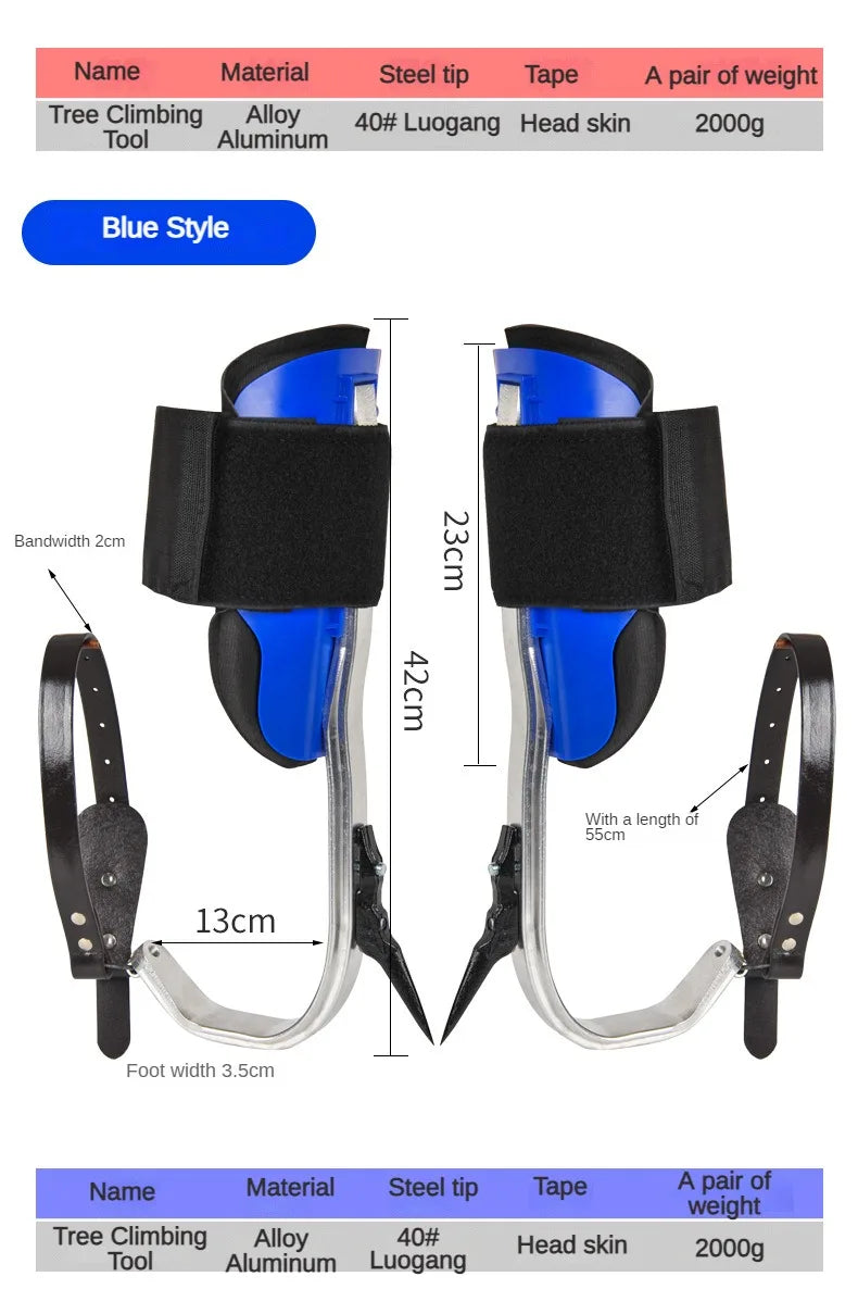 Aluminum Alloy Tree Climbing Tool Foot Buckle Non-slip Shoes Foot Tie Outdoor Sports Portable and Durable Picking Tool Innova Techno