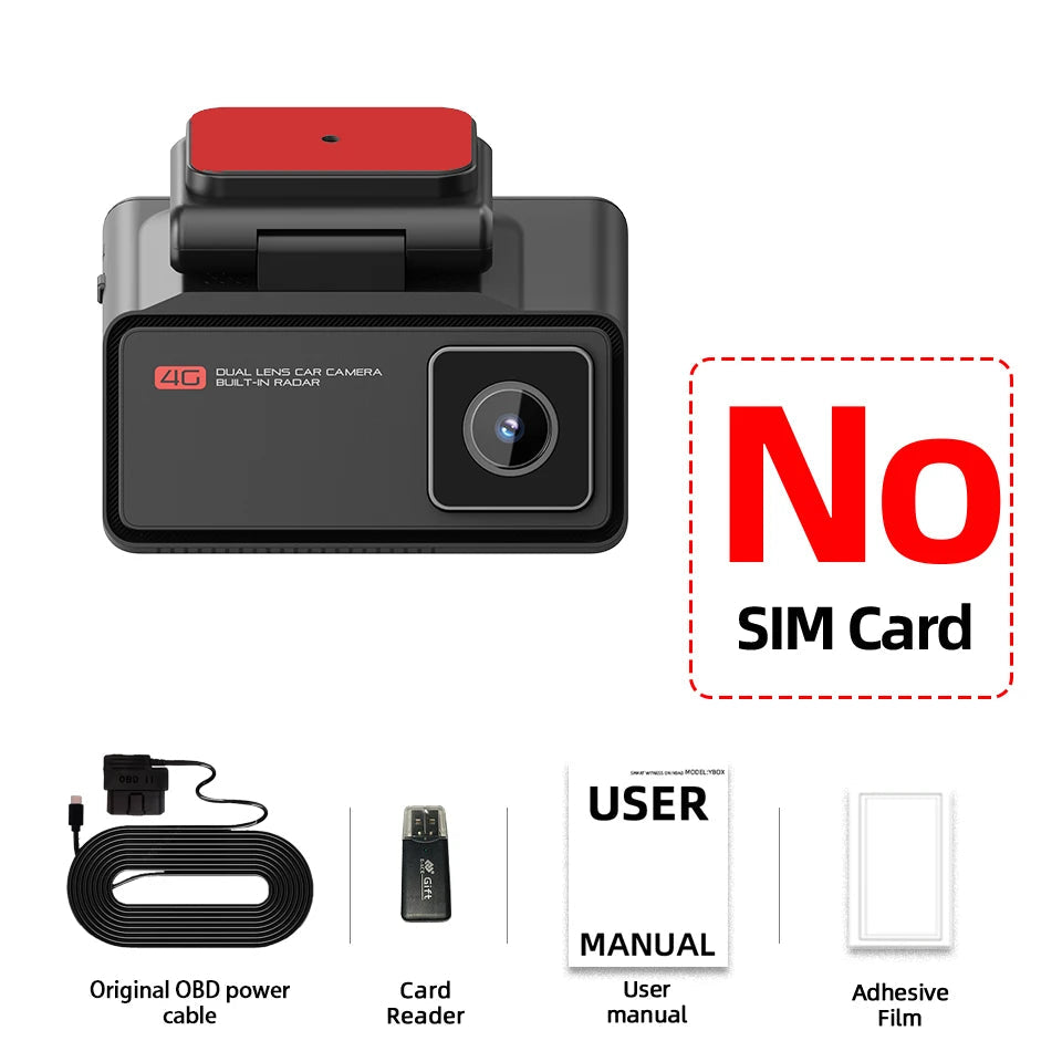 4G LTE Car Dash Cam Front and Inside Remote Live View Two-Way Talk 24/7 Parking GPS Tracker IR Night Vision Vehicle Security DVR Innova Techno