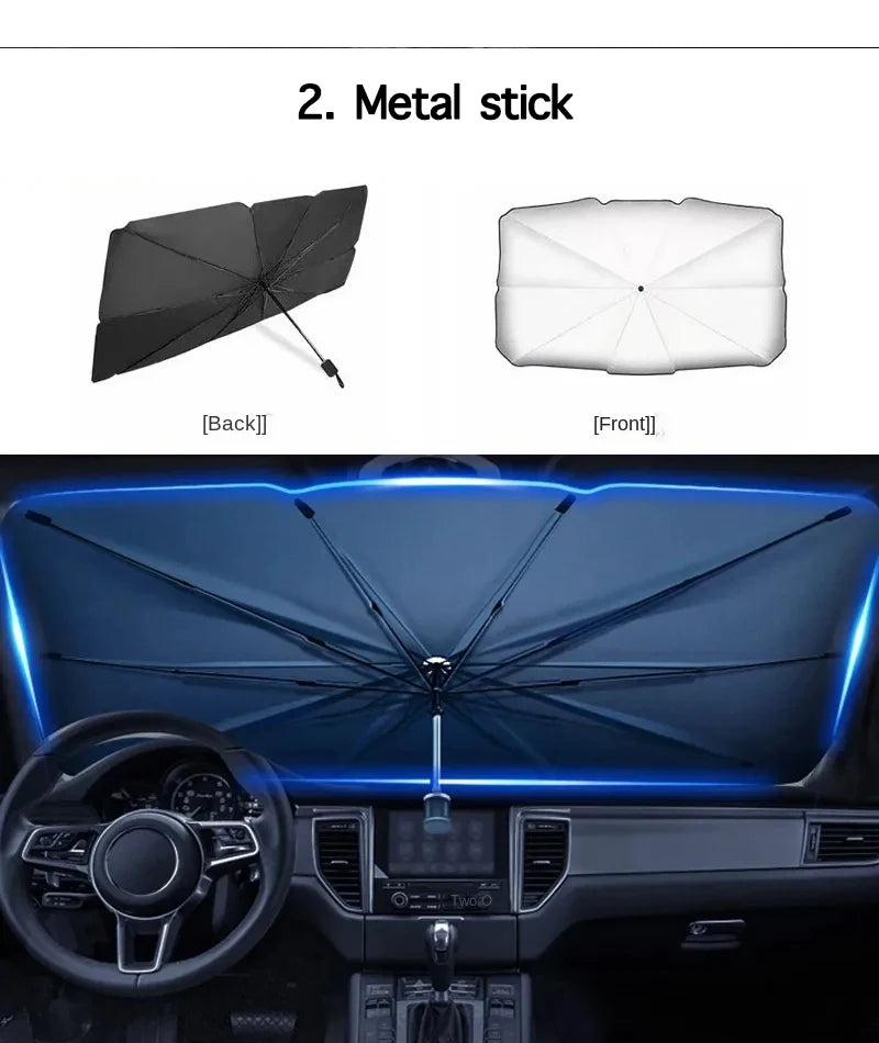 2024 Car Windshield Sun Shade Umbrella Foldable Sunshade Front Window Cover for UV Block Heat Protection Protector Parasol Innova Techno