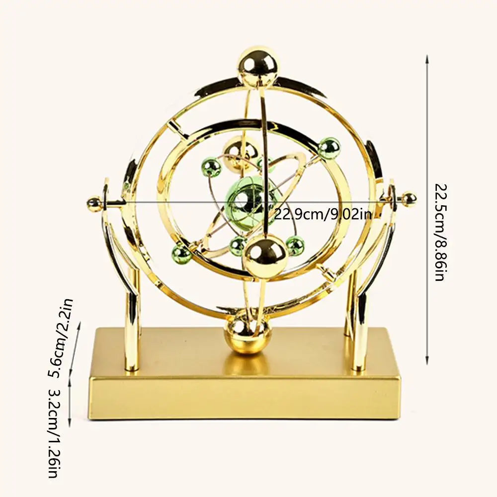Celestial Orbit Pendulum Perpetual Motion Machine, Kinetic Art Desk Decor, Astronomy Model for Home Office, Rotating Sculpture Innova Techno