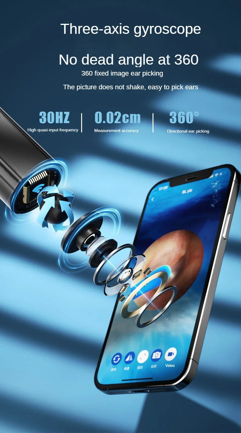 Wireless Smart Visual Ear Cleaner 800W Ear Stick Otoscope  Ear Wax Removal Tool Ear pick Camera Ear Endoscope for iOS Android Innova Techno
