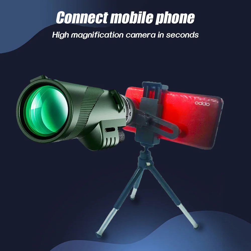 80x100 HD Monocular For Smartphone Adapter & Tripod Telescope With BAK4 Prism For Outdoor Camping ,Birdwatching, Hunting, Hiking Innova Techno