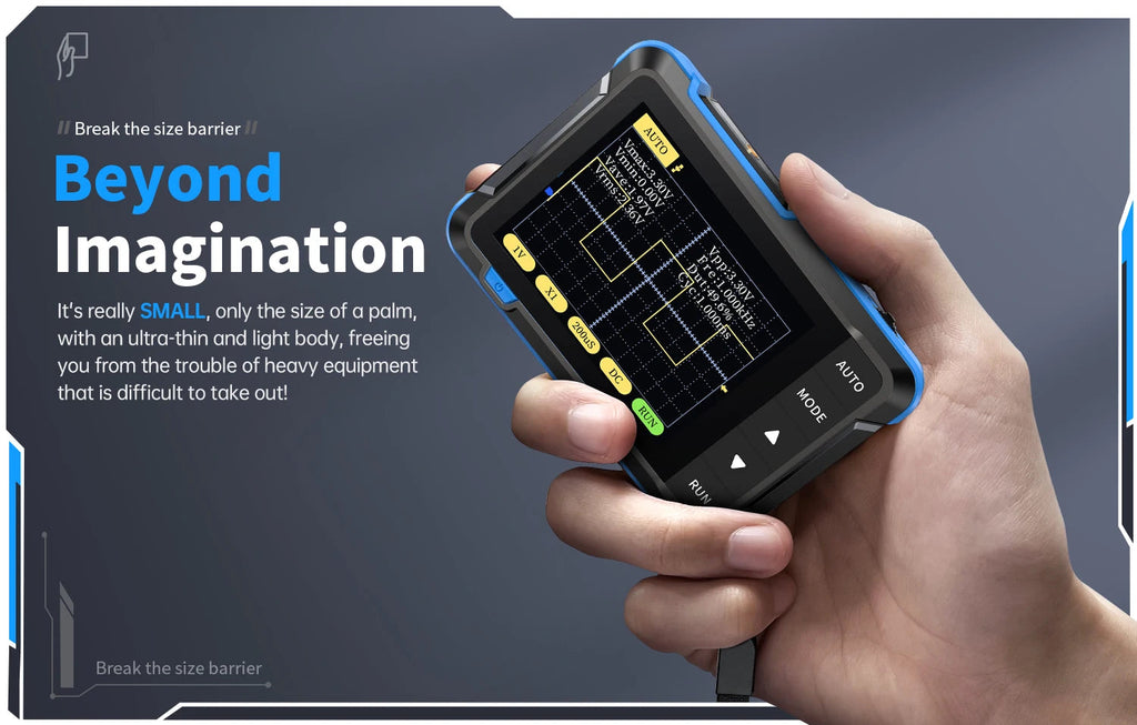 FNIRSI New DSO510 DSO152 DSO153 Mini Handheld Digital 2 IN 1 Oscilloscope Portable 48MS/s 10MHz Bandwidth Electronic Repair Tool Innova Techno