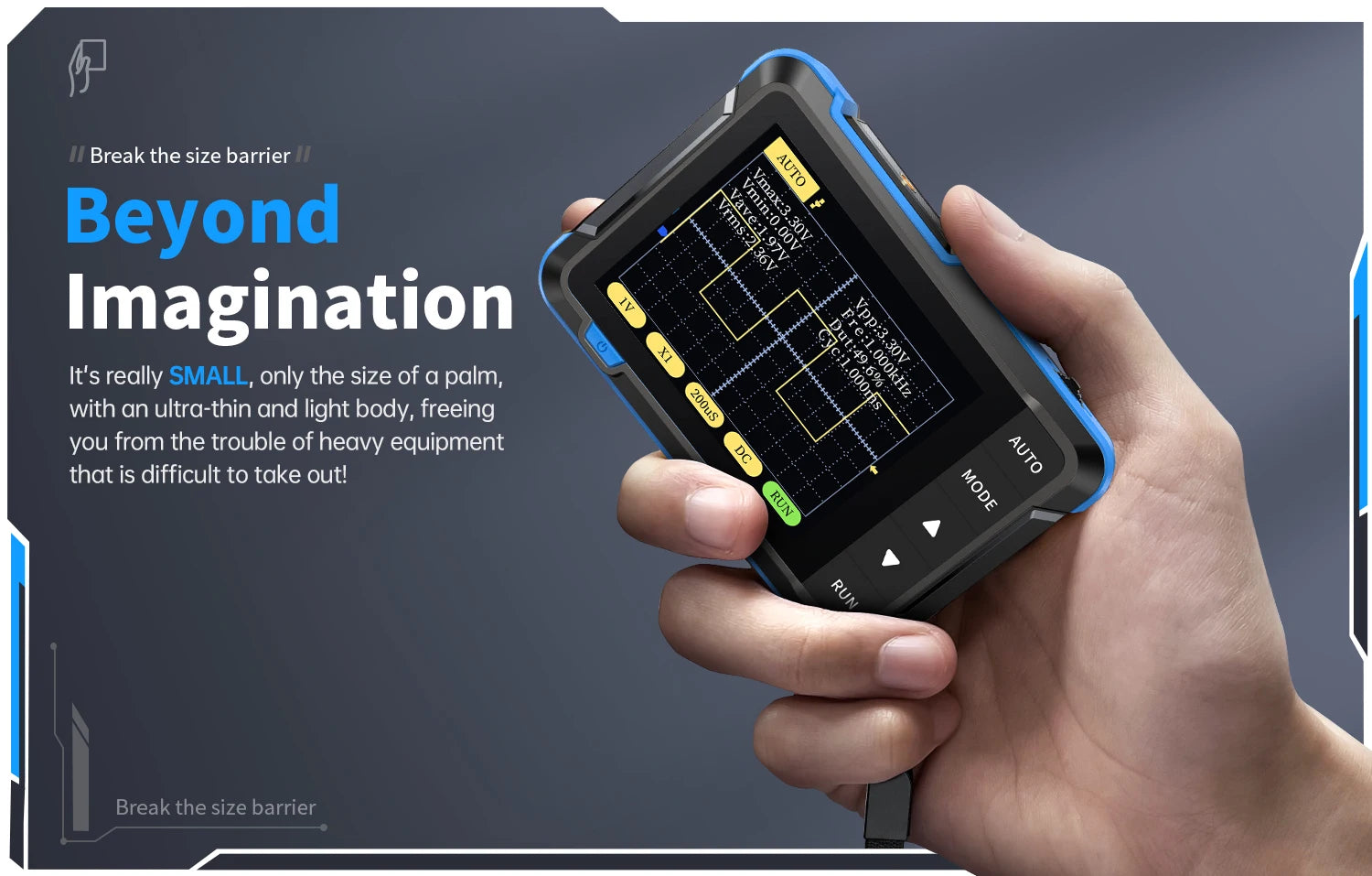FNIRSI New DSO510 DSO152 DSO153 Mini Handheld Digital 2 IN 1 Oscilloscope Portable 48MS/s 10MHz Bandwidth Electronic Repair Tool Innova Techno