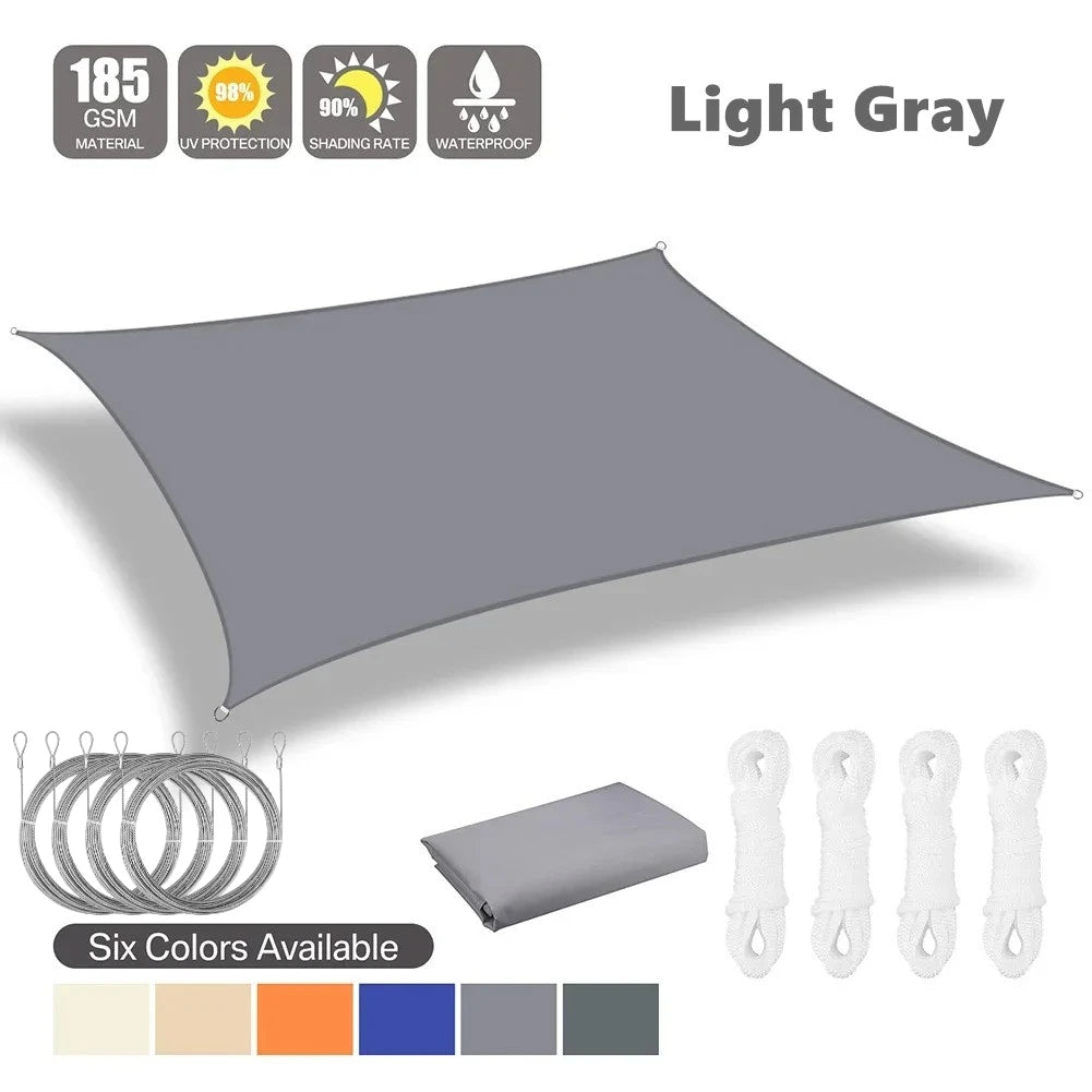 6 Colors Large Sun Shade Sail Rectangle Canopy Waterproof Shade Cover UV Block for Garden Outdoor Patio Deck Pergola Porch Tents Innova Techno