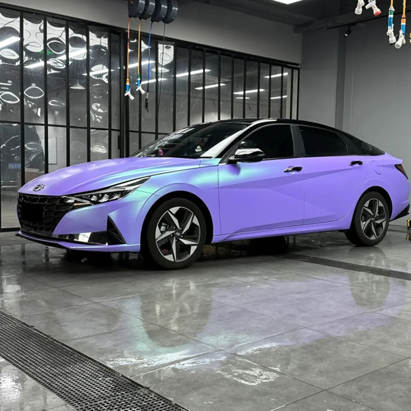 Satin Flip Glacier Lavender Blue Vinyl Wrap Film Self Adhesive Decal Motorbike Car Wrapping Roll Air Release Innova Techno