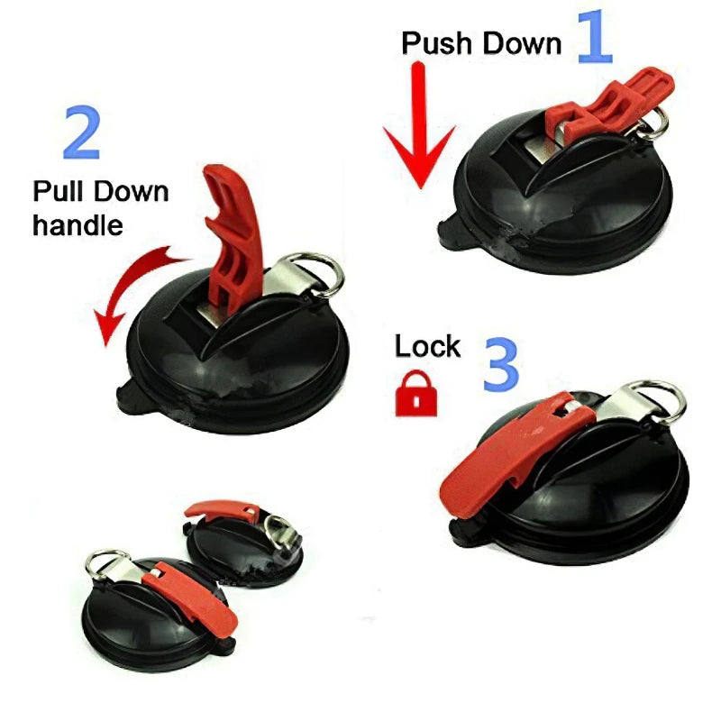 2PCS Vacuum Suction Cup Anchor with Fixed Hook Suction Cup Hook For Heavy-Duty Car Watch Strap Suitable For Car Bathroom Innova Techno