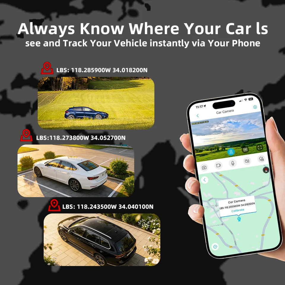 4G LTE Car Dash Cam Front and Inside Remote Live View Two-Way Talk 24/7 Parking GPS Tracker IR Night Vision Vehicle Security DVR Innova Techno