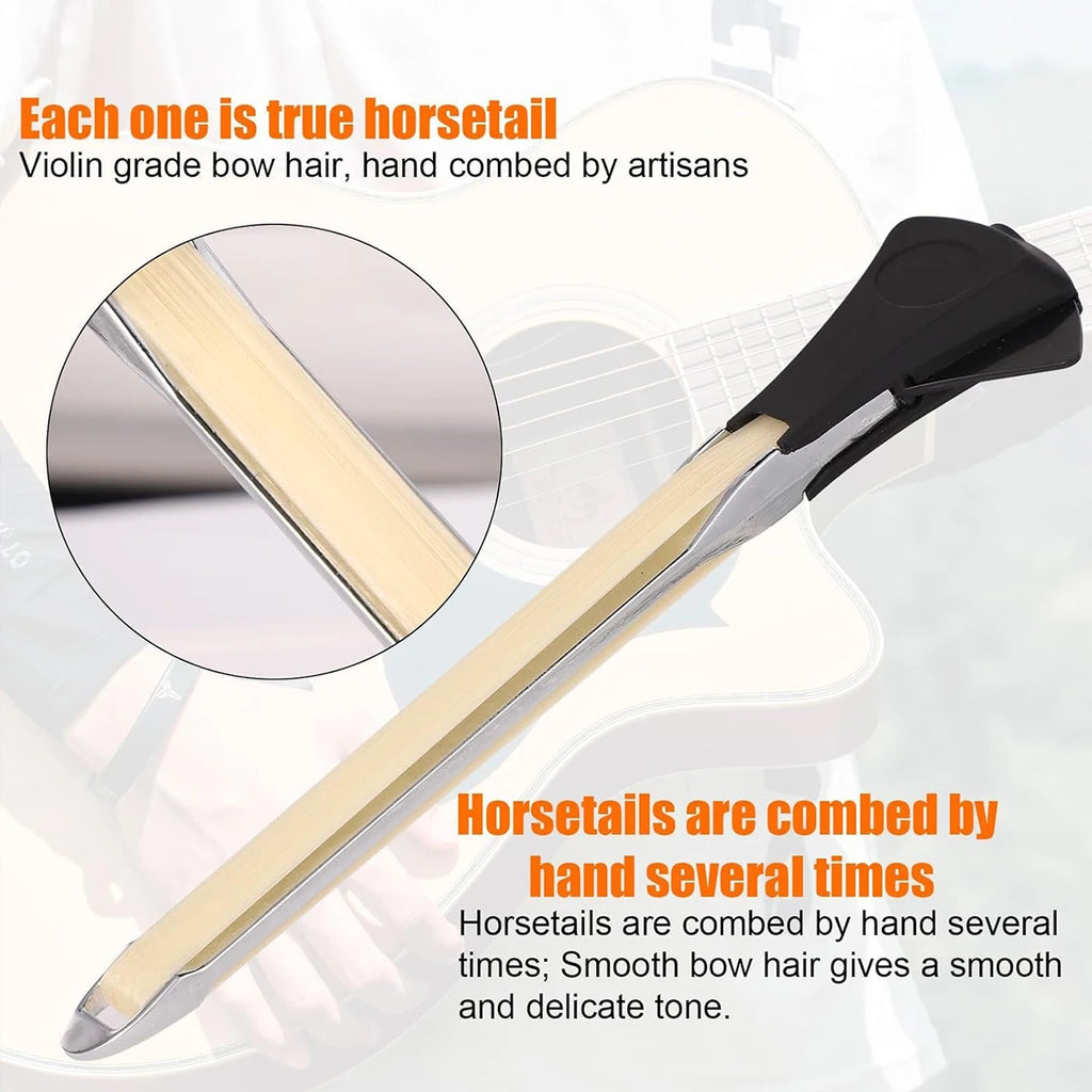 Solo 2-in-1 Guitar Bow – Dual-Sided Nylon Hair, Aluminum Alloy Body, Built-in Pick, for Acoustic Guitar, Create Violin/Cello Ton