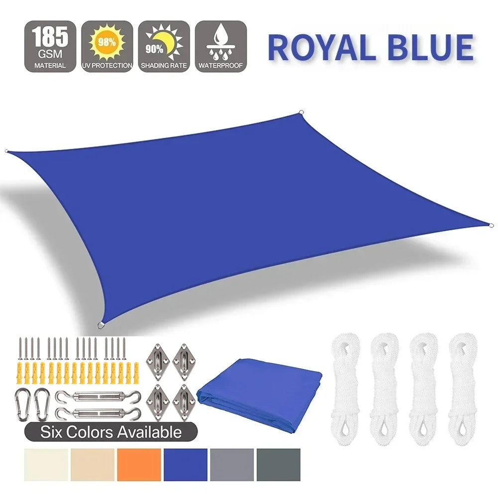 6 Colors Large Sun Shade Sail Rectangle Canopy Waterproof Shade Cover UV Block for Garden Outdoor Patio Deck Pergola Porch Tents Innova Techno