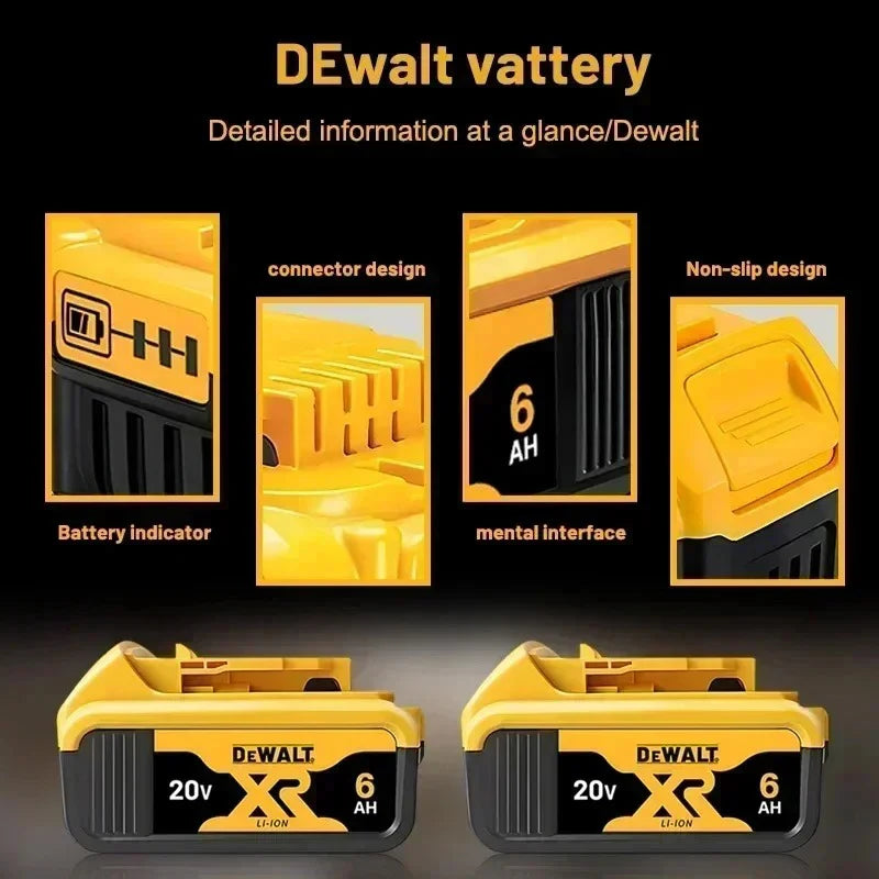 DeWALT 100% Original Battery 20V/60V 6Ah 9Ah MAX FlexVolt for DCB606 DCB205 DCB206 DCB209 DCB182 Power Tool with Charger