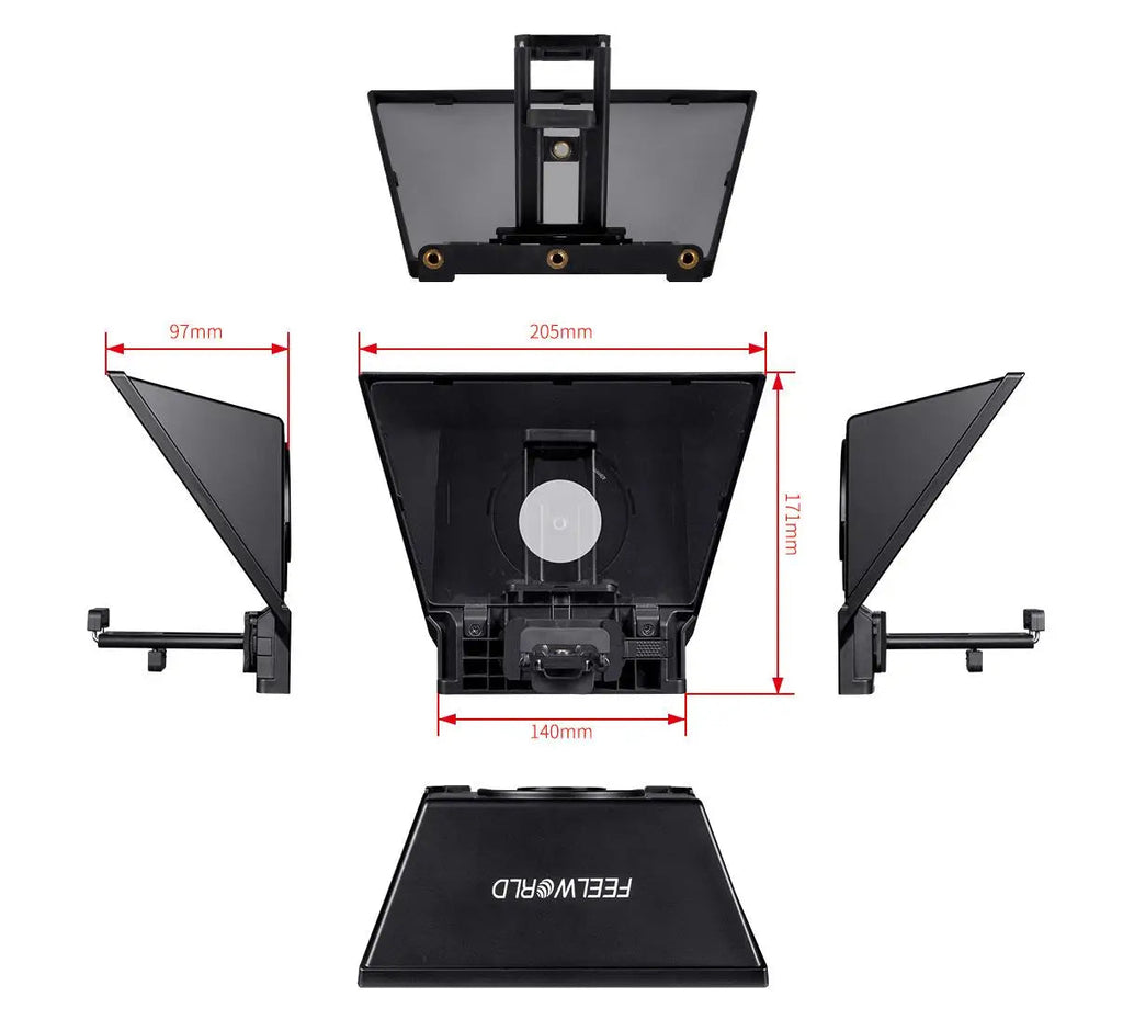 FEELWORLD  TP2A Portable 8 Inch Teleprompter Supports Under 8" DSLR Shooting Smartphone/Tablet Prompting Remote Innova Techno