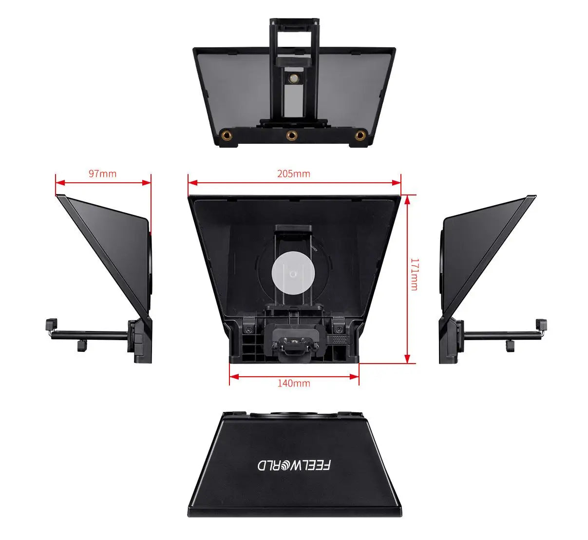 FEELWORLD  TP2A Portable 8 Inch Teleprompter Supports Under 8" DSLR Shooting Smartphone/Tablet Prompting Remote Innova Techno