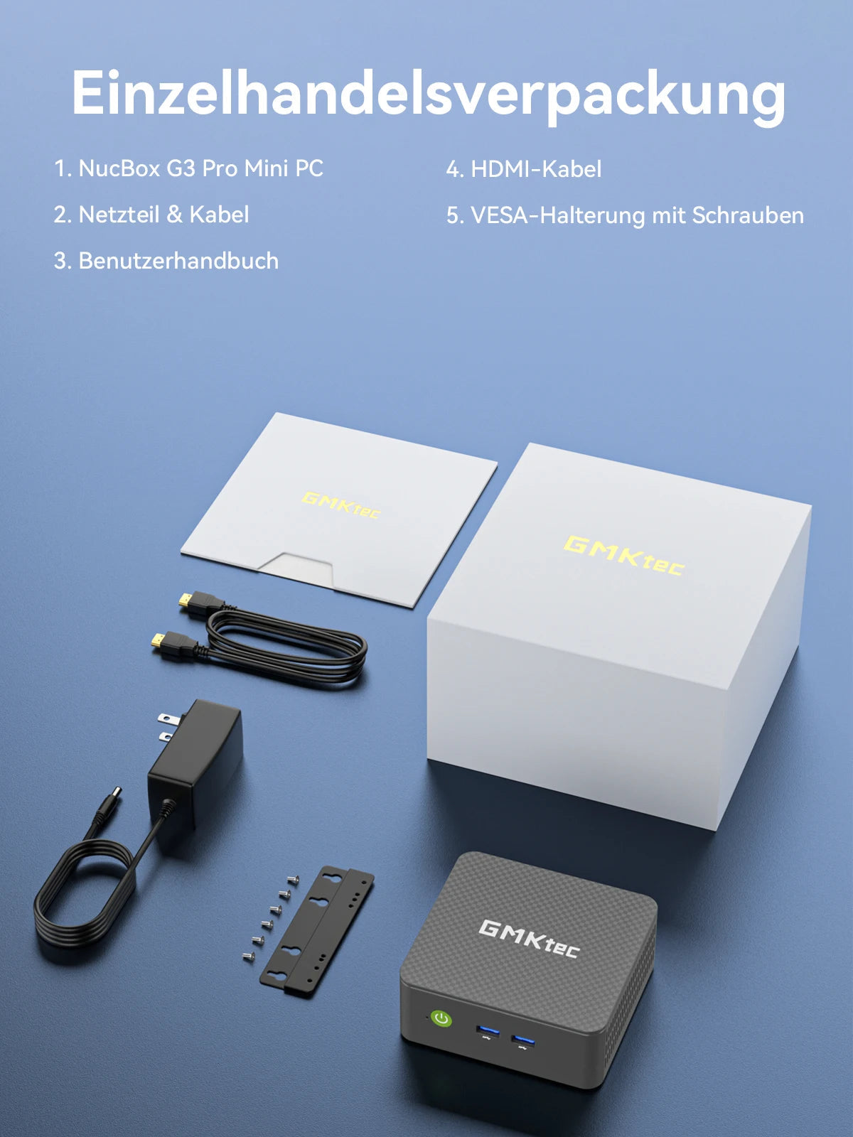 GMKtec NucBox G3 Pro Mini PC Intel Core i3-10110U DDR4 M.2 2242 SATA 3.0 SSD Windows 11Pro WIFI 6 BT 5.2 4K Dual-Screen Output Innova Techno