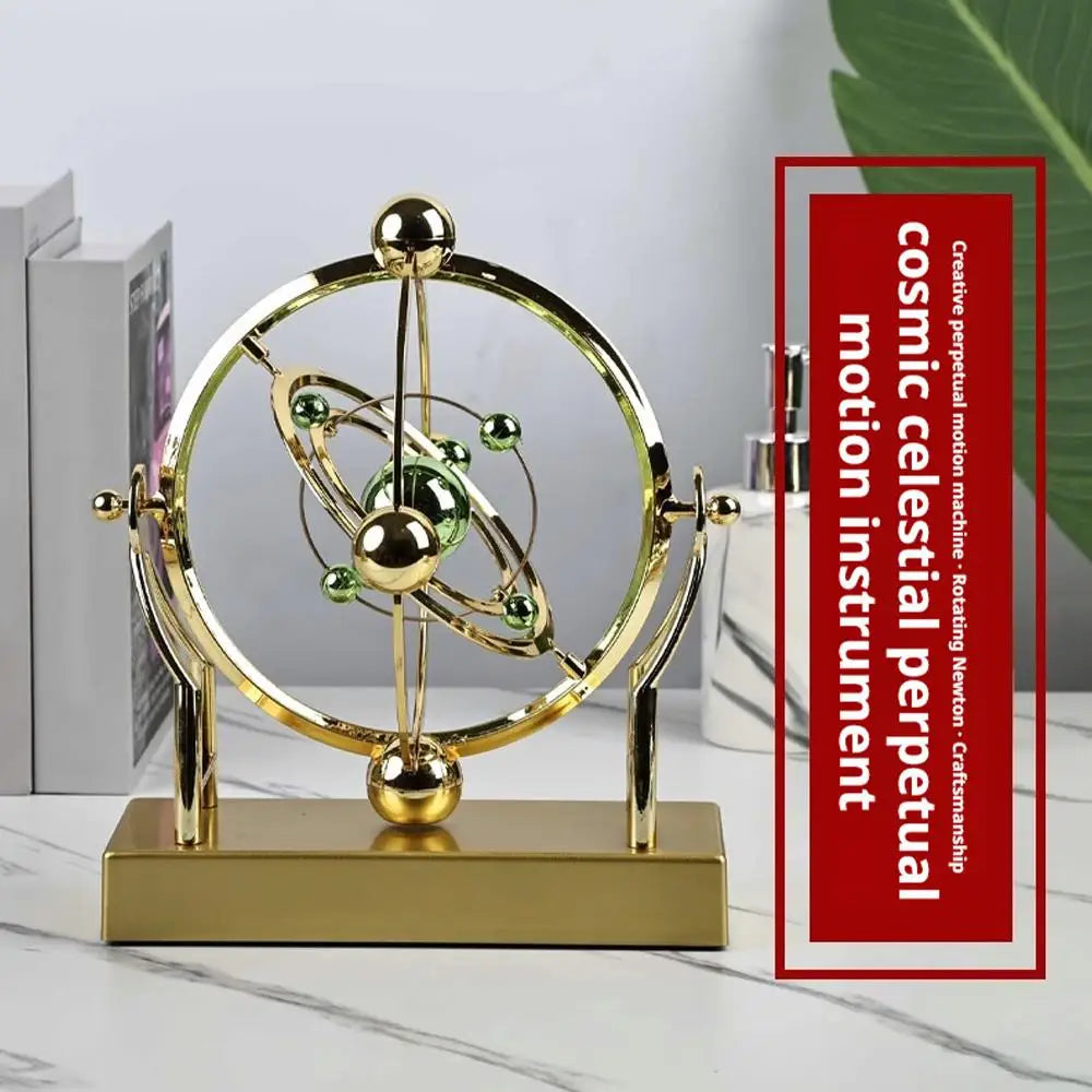 Celestial Orbit Pendulum Perpetual Motion Machine, Kinetic Art Desk Decor, Astronomy Model for Home Office, Rotating Sculpture Innova Techno