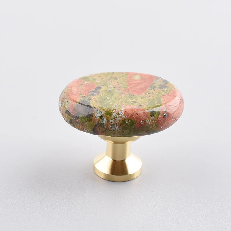 30×25mm Nature Agate Stone Cabinet Drawer Knob Dressing Decorative Box Handle Brass Furniture Door Handle Wardrobe Cabinet Pulls Innova Techno