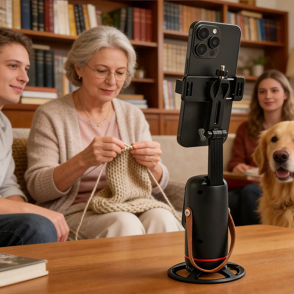 Face Tracking Tripod 360 Degree Rotation Auto Stand Tripod That Follows Your Movement for Live Streaming Selfie Video Recording Innova Techno
