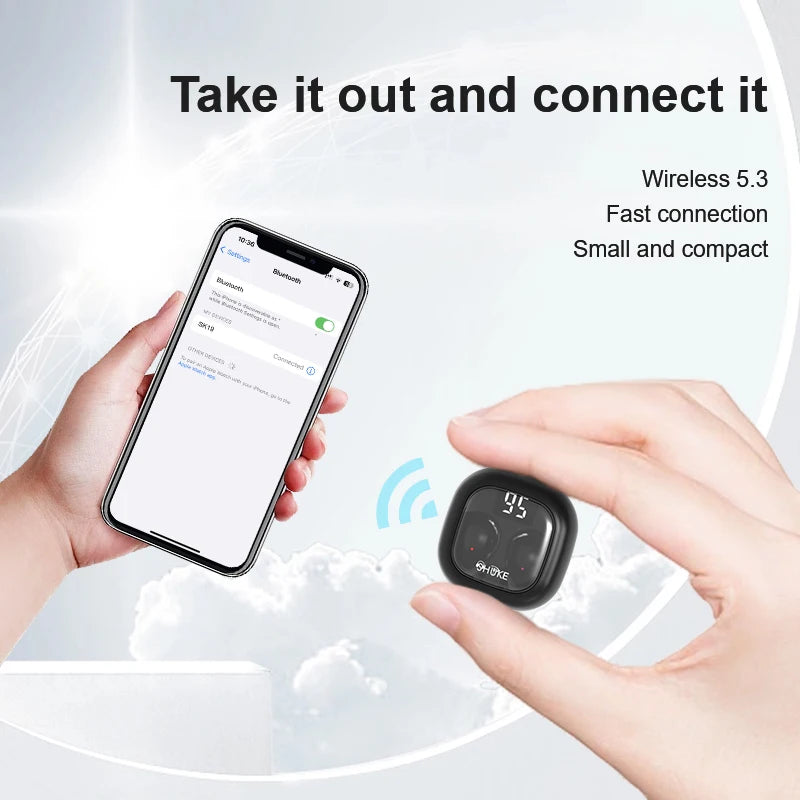 SK Mini 5.3 wireless bluetooth headset small earbuds sleep work sports invisible headphones HD HIFI bass sound quality earphones Innova Techno