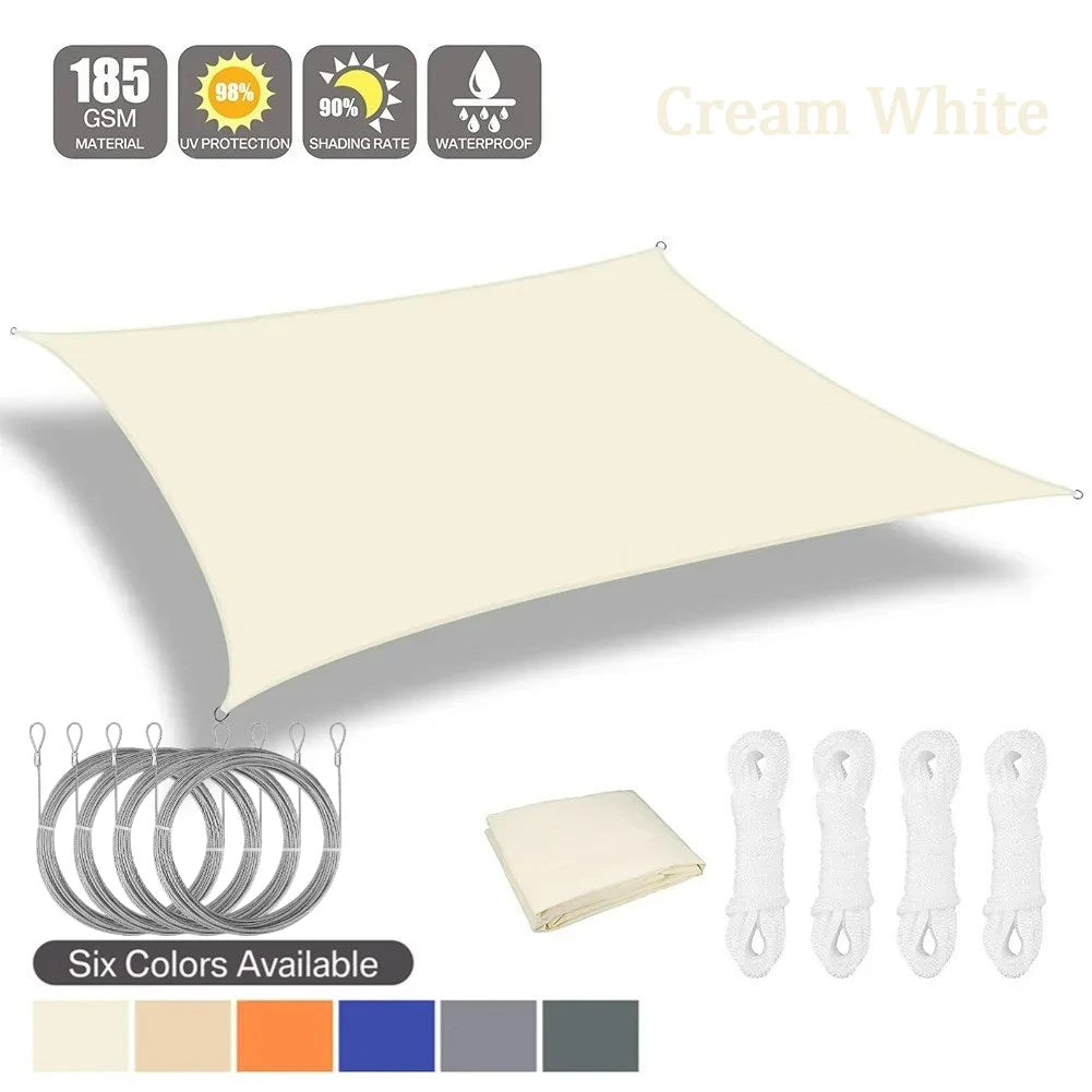 6 Colors Large Sun Shade Sail Rectangle Canopy Waterproof Shade Cover UV Block for Garden Outdoor Patio Deck Pergola Porch Tents Innova Techno