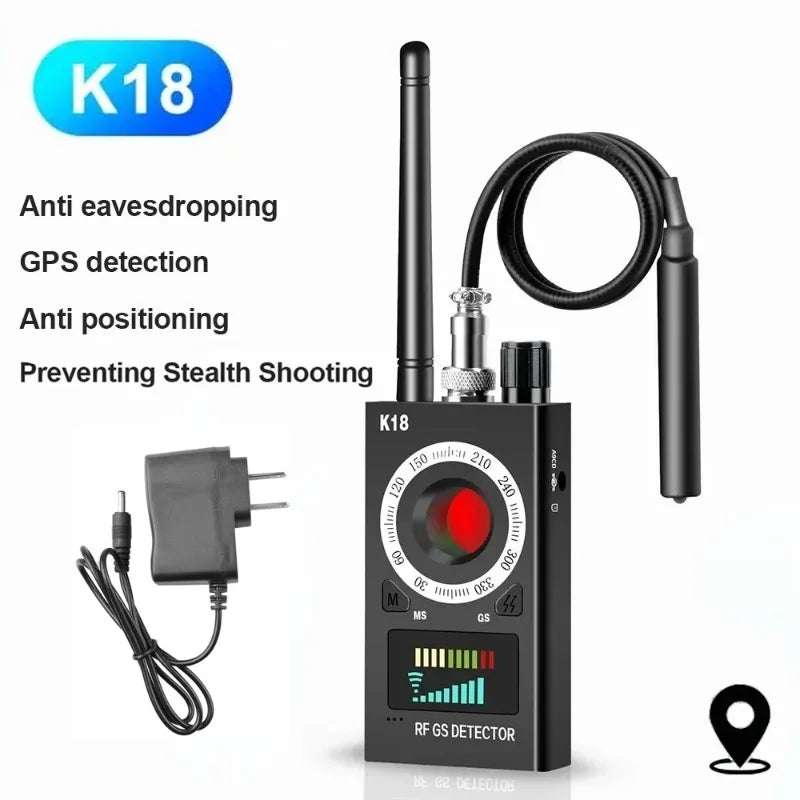 New K18 Multi-function Anti-Candid Cam Wireless Lens Device Finder 1MHz-6.5GHz GSM Audio Bug Finder GPS Signal RF Tracker Detect Innova Techno