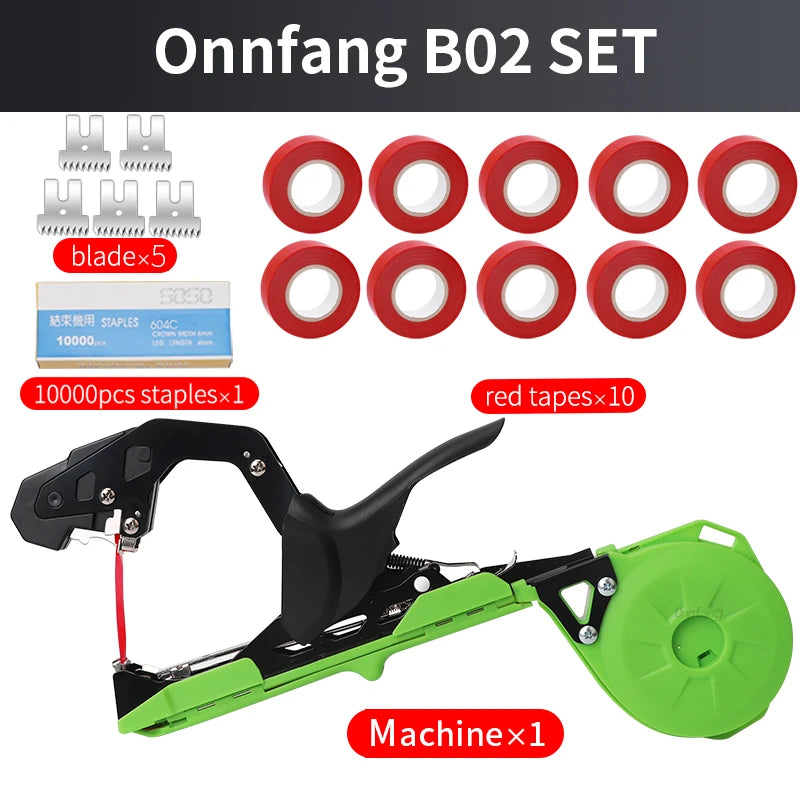 Onnfang Garden Hand Tying Machine Plant Lightweight Garden Tools Plant Tape tool for Vegetables Grapes Tomatoes Cucumbers Garden Innova Techno