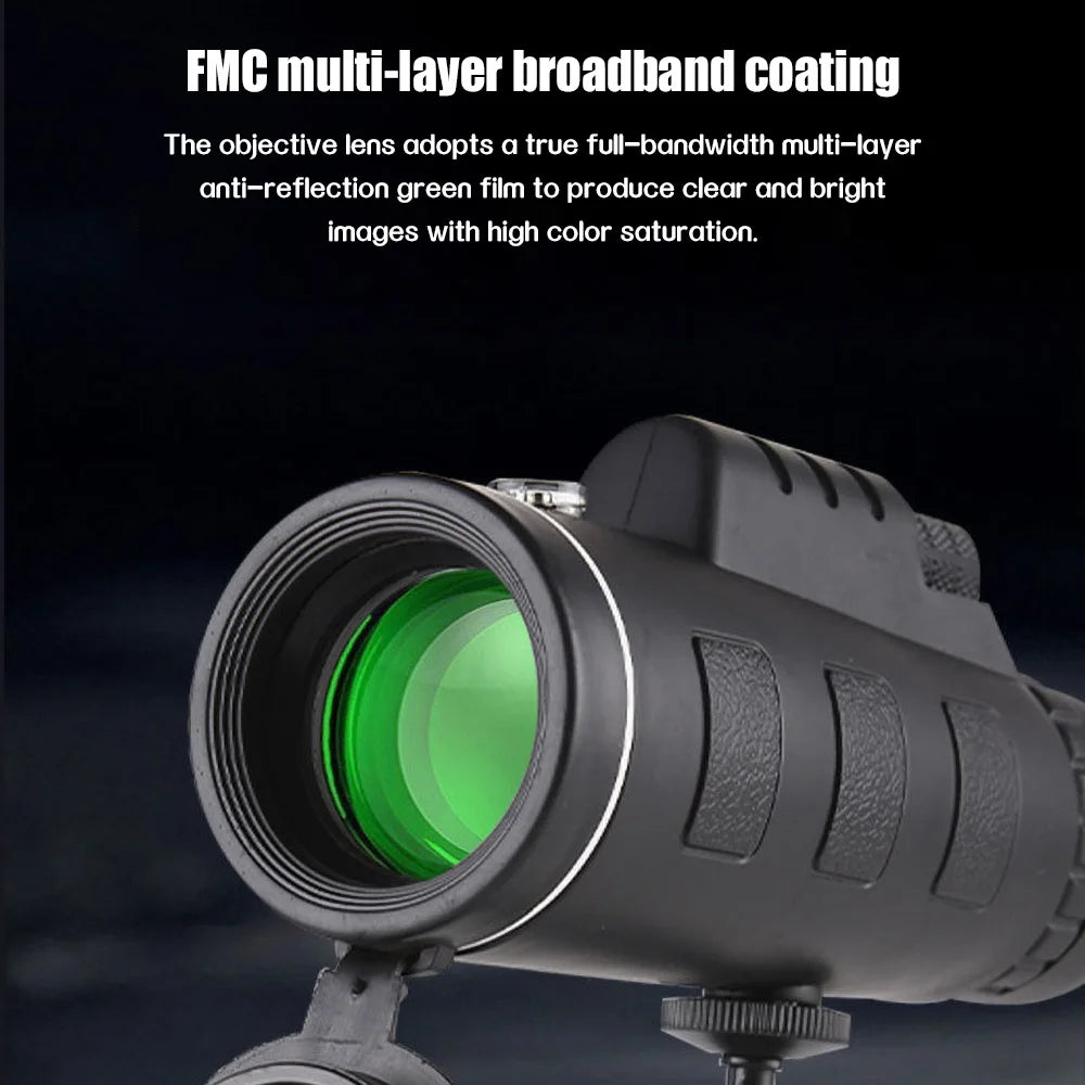 80x100 HD Monocular For Smartphone Adapter & Tripod Telescope With BAK4 Prism For Outdoor Camping ,Birdwatching, Hunting, Hiking Innova Techno