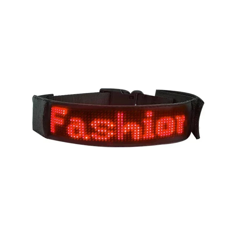 LED Multicolor Display Pet Dog Collars Programmable Multilingual Scrolling Customized Animations Rechargeable Glowing Necklace Innova Techno