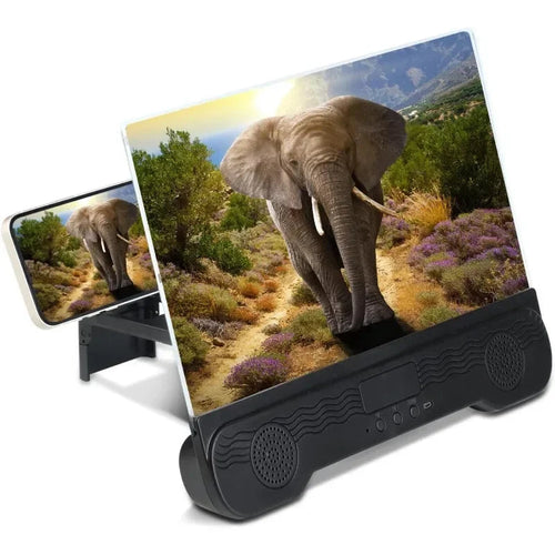 14" Cell Phone Screen Magnifier with Wireless Speaker Foldable Phone Stand with HD Screen Amplifier for Movies,Videos,Gaming Innova Techno