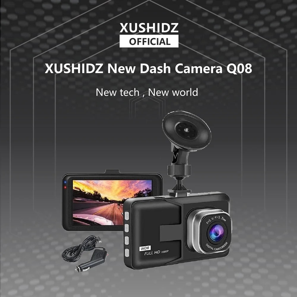 XUSHIDZ NEW 1080P HD Dash Camera Loop Recording Car Vehicle DVR Video Recorder Dashcam Night Vision 24h Parking Monitor G-sensor Innova Techno