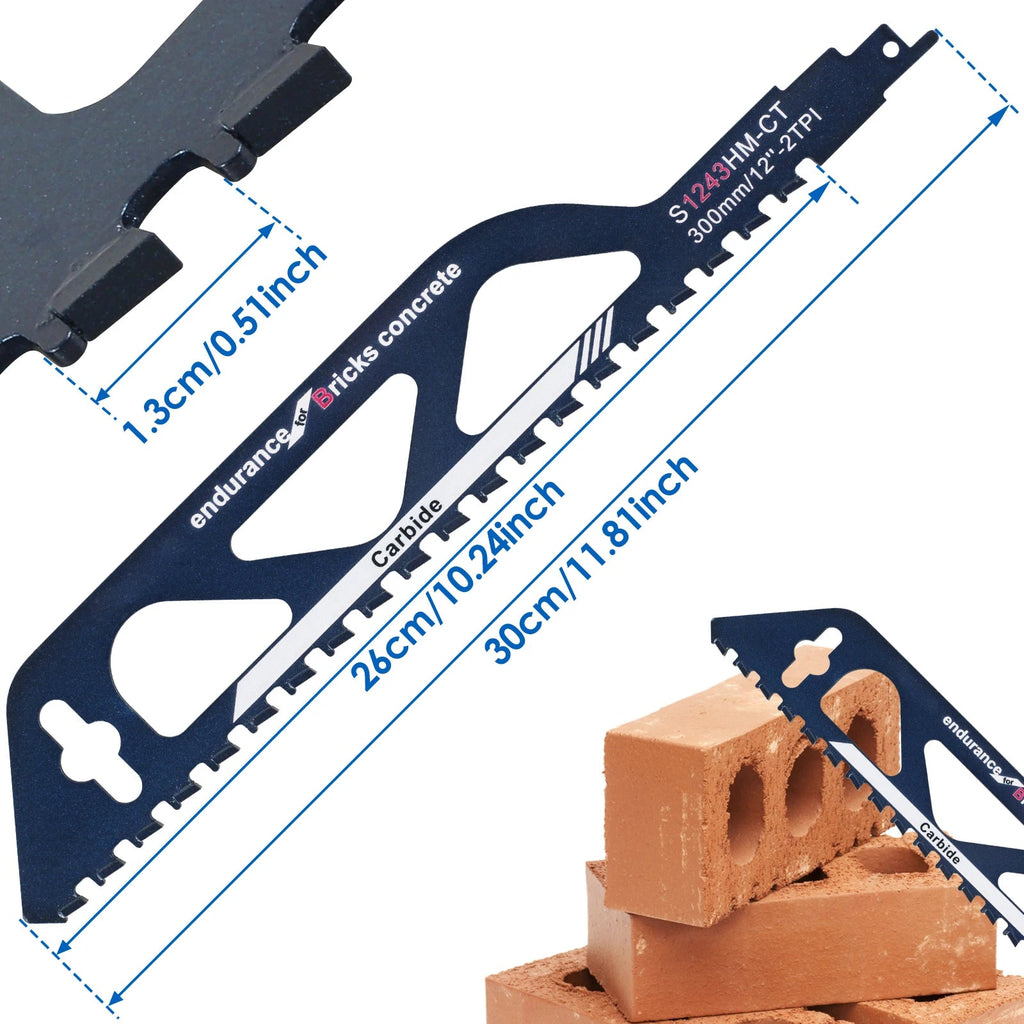 Reciprocating Saw Blade 12/18in Universal Cutting Recip Sabre Saw Blade Alloy Steel Brick Concrete Stone Demolition Cutting Tool Innova Techno