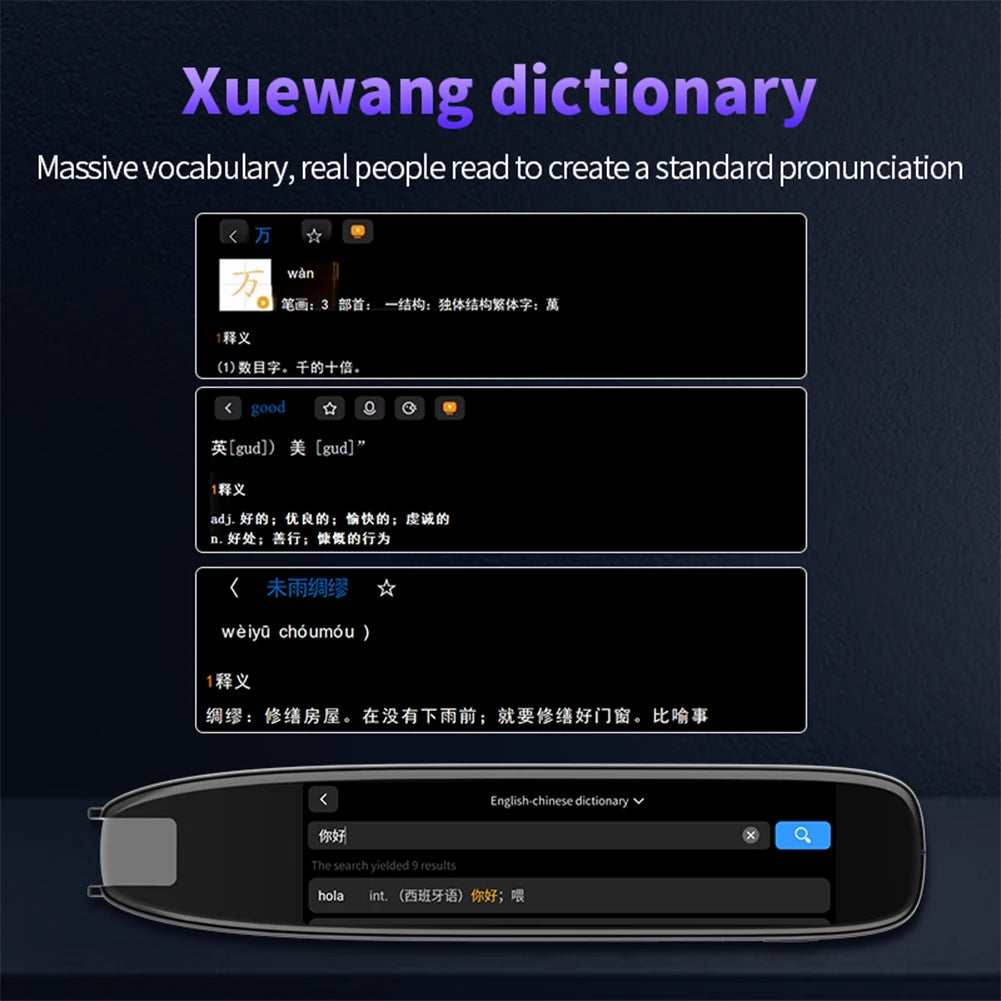 Translation Pen 142 Languages Smart Scanner Translator Pen Intelligent Scanning Point Reading Recording Pen for Teacher Student Innova Techno