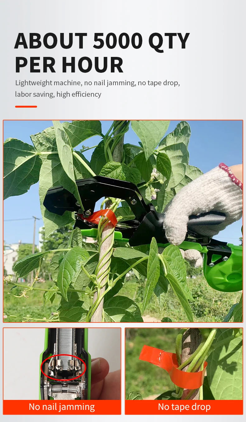Onnfang Garden Hand Tying Machine Plant Lightweight Garden Tools Plant Tape tool for Vegetables Grapes Tomatoes Cucumbers Garden Innova Techno