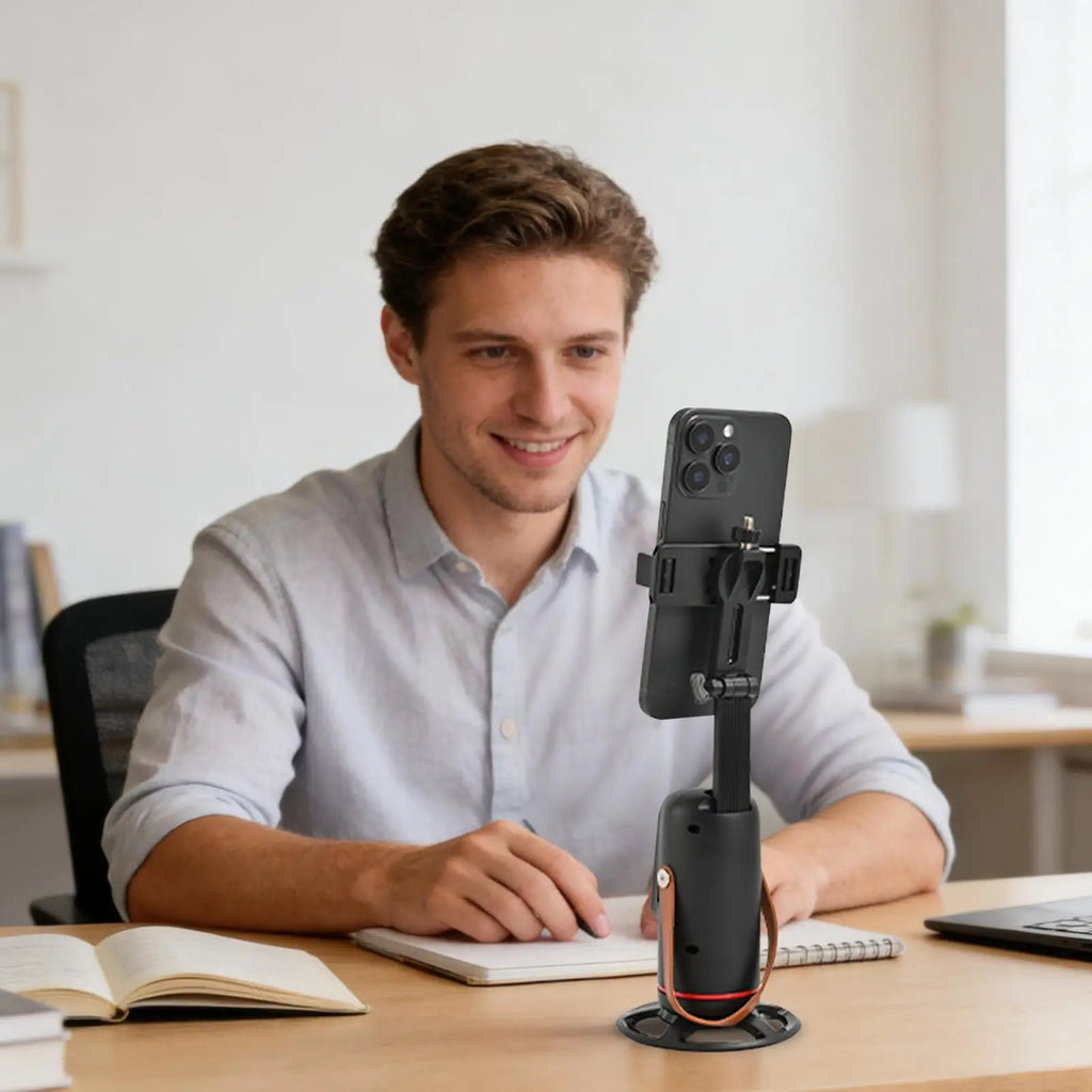 Face Tracking Tripod 360 Degree Rotation Auto Stand Tripod That Follows Your Movement for Live Streaming Selfie Video Recording Innova Techno