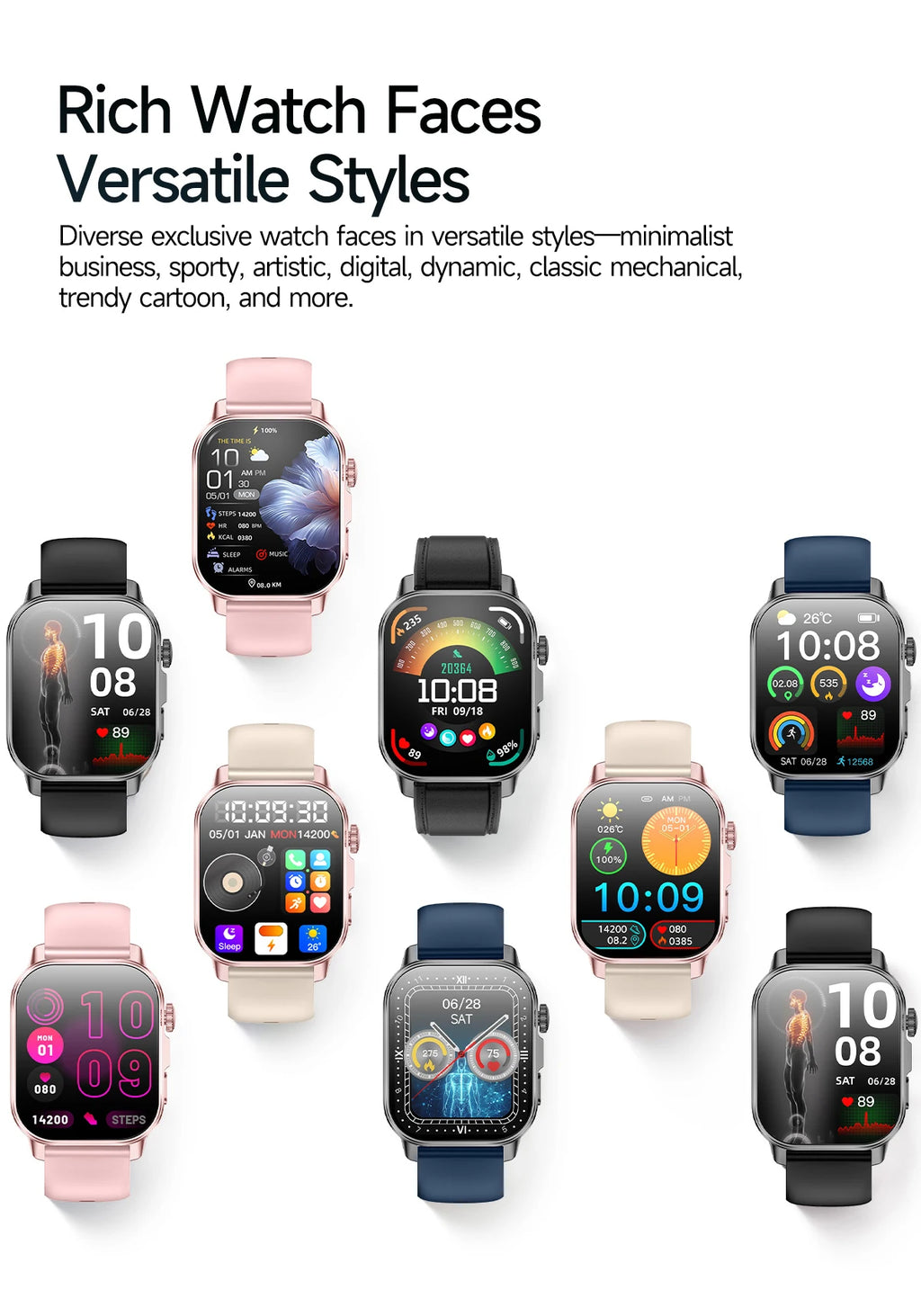 2026 New ECG+PPG Smart Healthy Diagnosis Surveillance Body Analysis Blood Pressure Lipid Uric Acid Health Smart Watches For Men