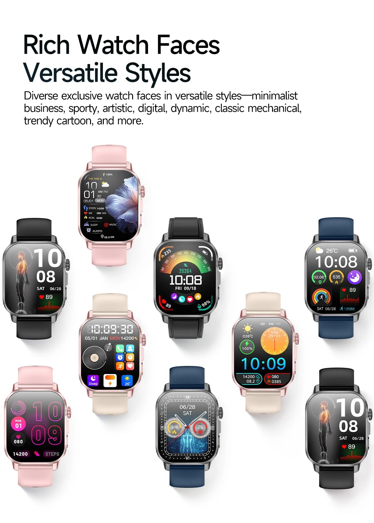 2026 New ECG+PPG Smart Healthy Diagnosis Surveillance Body Analysis Blood Pressure Lipid Uric Acid Health Smart Watches For Men