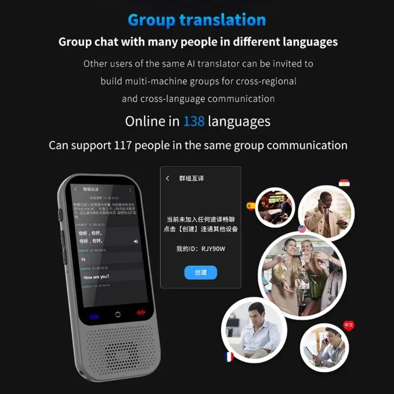 S80 Pro 138 Language Intelligent Translation Machine Intelligent Recording 19 Offline Real-time Chat GPT AI Voice Photo Translat Innova Techno