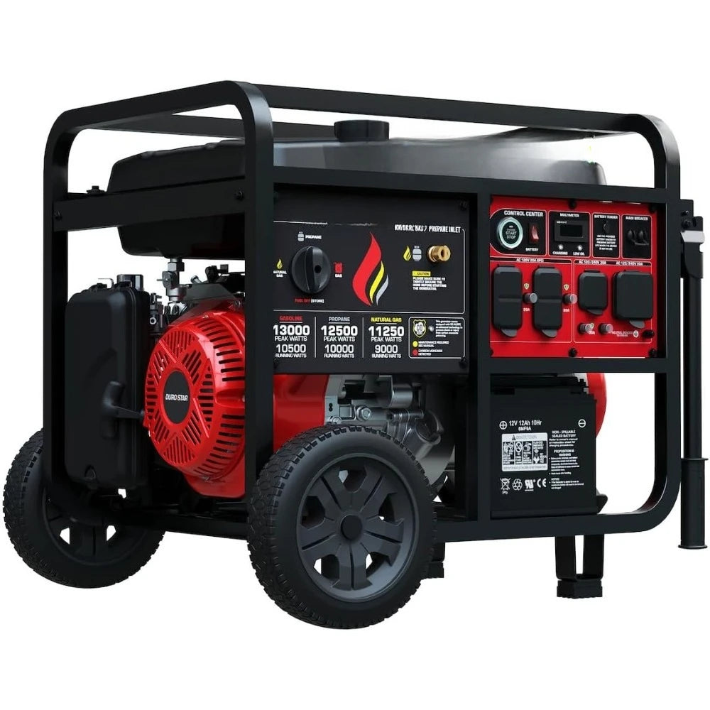 13000W 500cc Tri Fuel Portable Generator Electric Start for Home RV Emergency