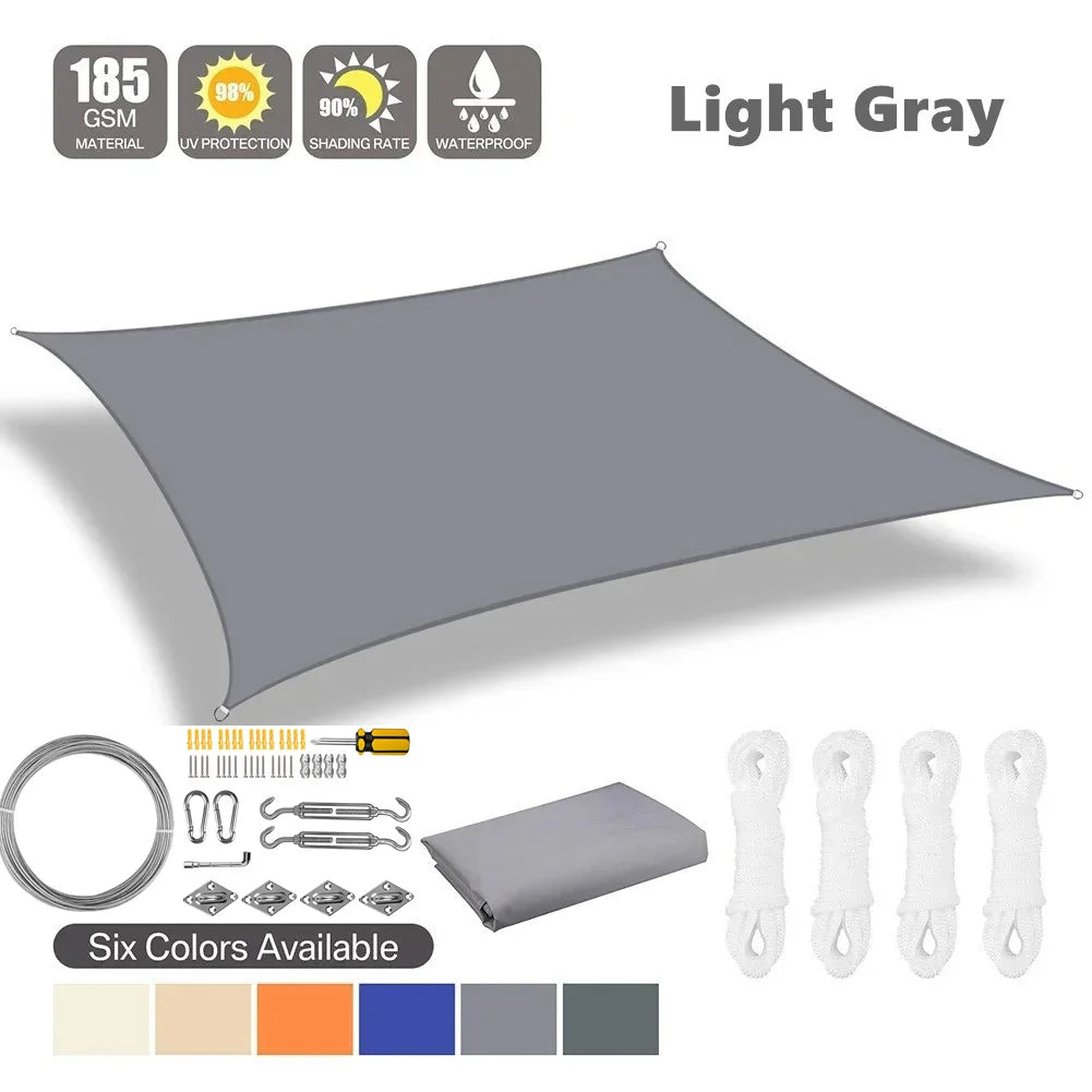 6 Colors Large Sun Shade Sail Rectangle Canopy Waterproof Shade Cover UV Block for Garden Outdoor Patio Deck Pergola Porch Tents Innova Techno